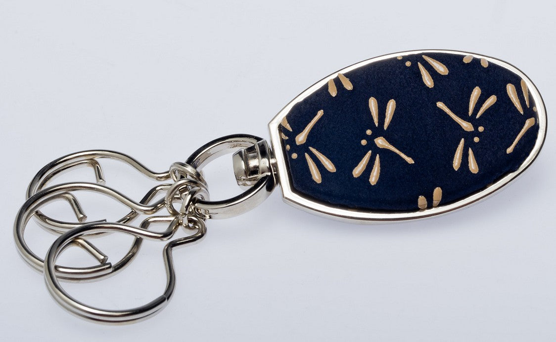 Japanese Chromed Steel Deerskin Keyring