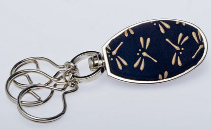 Japanese Chromed Steel Deerskin Keyring